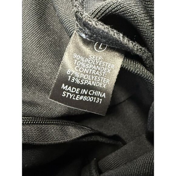 Fashion Nova Black Bandage Jumpsuit Tulle Detail Faux Leather Waistband L - Picture 11 of 12